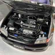 LCD 1: 18 Honda Civic Civic EG6 SiR SiRII Black Full Open Alloy Car Model