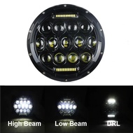 DRL Round Led Headlight 7 inch Led Headlight Super Bright Headlamp For Motorcycle