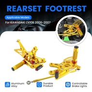 ARASHI Motorcycle CNC Adjustable Front Foot Pedal Foot Rset Foot Pegs Rear Set Rearset For KAWASAKI 