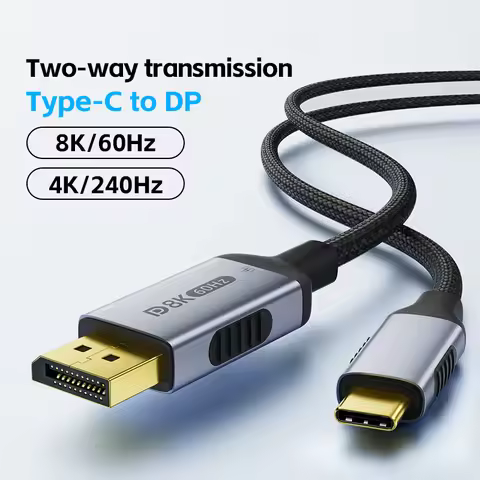 USB C to DP 2.1 Cable 8K@60Hz 4K@144Hz For Thunderbolt 4/3 Type C to DisplayPort 2.1 Cable for MacBo