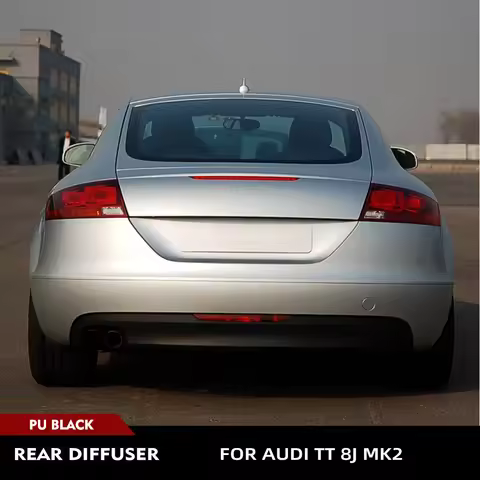 For Audi TT Base 8J MK2 2008 2009 2010 PU Black Car Rear Bumper Lip Diffuser Spoiler Car Rear Bumper