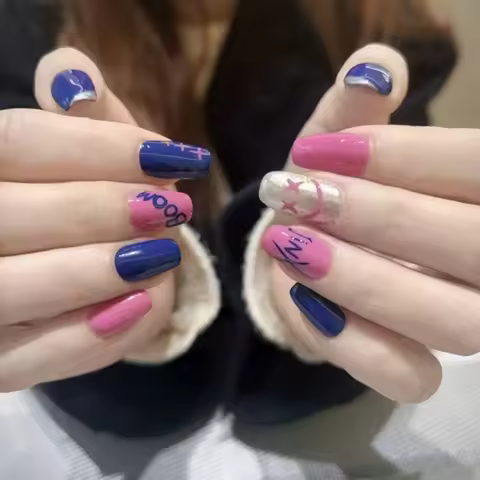 10Pcs LOL Jinx Cosplay Press-on Nail League of Legends Arcane Season 2 Exclusive Press-On Nails with