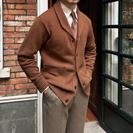 Mr. Lusan Retro Autumn and Winter Warm Designer Niche Knitted Coat Kaji Japanese Style Slim Fit Casual Cardigan Men
