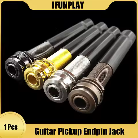 1Pcs Acoustic Electric Guitar End Pin Jack 6.35mm 1/4 Inch Mono Output Endpin Jack Socket Plug with 
