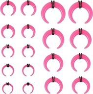 9 Pairs Pincher Tapers Septum Rings, Acrylic Buffalo Horseshoe Stretcher Expander Piercing Kit for S