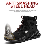 Ready Stock Ultra-Light Safety Boots Anti-smashing Safety Shoes Steel Toe-toe Work Shoes Protective Shoes Breathable Anti-scalding Safety Shoes High-Top Protection Work Shoes Steel