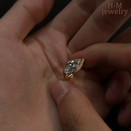 High-End Angel Eye Ring Light Luxury Versatile Daily Floating Marquise Sparkling Asymmetric Marquise