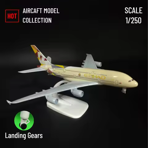 Scale 1:250 Metal Aviation Replica, Etihad A380 Aircraft Model Airplane Miniature, Children Gift Kid