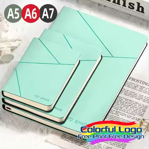 1 Pcs A5/A6/A7 Multi-size Free Design Custom Logo Color Printing Candy Color Notebook Leather Textur