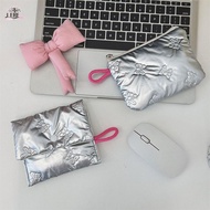 JEREMY1 Silver Coin Purse, Cosmetic Bag Ox Cloth Stuffed Cotton Storage Bag, Portable Korean Style S