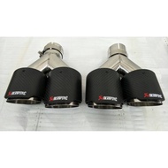 CAR EXHAUST AKRAPOVIC CARBON FIBER TIP END TAIL PAIP DOUBLE PIPE