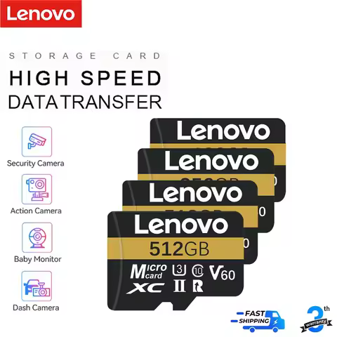2026NEW Lenovo SD Memory Card 128GB 256GB 512GB High Speed Micro TF SD Card U3 V60 TF Flash Card For