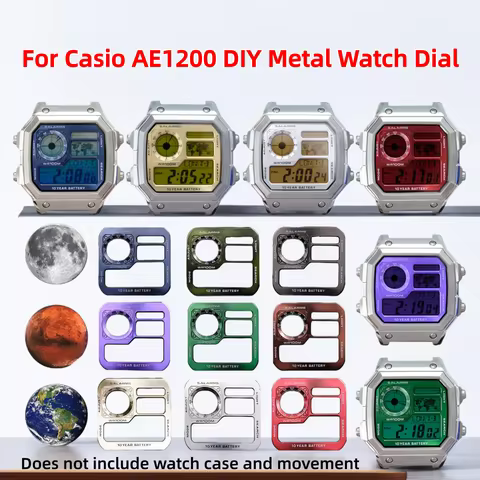 For Casio Ae1200 Dial Modification Kit 3299 Movement Ae-1200 Japanese Copper Watch Faces Metal Sun P