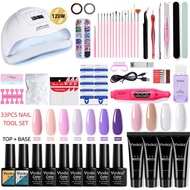 ชุดทำเล็บมืออาชีพพร้อมเซ็ต Gel Nail Professional Nail Set with Manicure Set Poly Nail Gel Kit Beauty