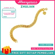 ZHULIAN Rantai Tangan BT5002 Rantai Tapak Gajah Gold Plated Emas Zhulian Original
