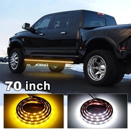 2x 70" Car Truck Running Board LED Light Side Door Step Turn Signals White&amp;Amber