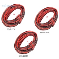 COLO 10M 18 20 22 Gauge AWG Electrical Cable Wire 2pin Tinned Copper Insulated PVC Extension LED Strip