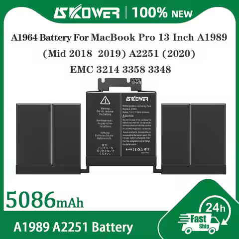 SKOWER A1964 Laptop Battery For MacBook Pro 13 Inch A1989 (Mid 2018 2019) A2251 (2020) EMC 3214 3358
