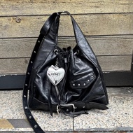 Deinet Studded Biker Bag, Korean Niche Underarm Tote, Spacious Commuter Crossbody