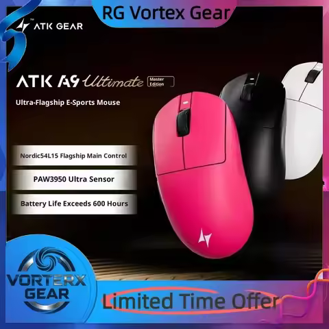 Vortex Gear ATK A9 Mouse Dragonfly Lightweight Master Edition PAW3950 Ultimate Ergonomic Twin 8k Gam