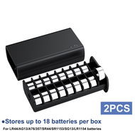 Kiorafoto 2PCS Coin Cell Batteries Organize Case Battery Storage Box Set For LR44 AG13 A76 357 SR44 