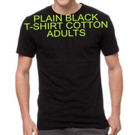 Plain Black T-Shirt Cotton Tshirt Dewasa Baju Kosong Hitam