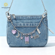 BTS1 Love Microphone Letter Pendant Keychain - Trendy Hip-Hop Metal Necklace