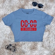 เสื้อครอปเอวลอย เสื้อครอปรัดรูป ลาย CC-OO ทรงสวย ผ้านุ่มใส่สบาย เเมทซ์ง่าย