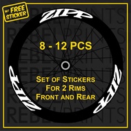 ZIPP (8 or 12 pcs) 700c 40mm Wheel Rim Sticker Decal Vinyl for Road Bike Fixie