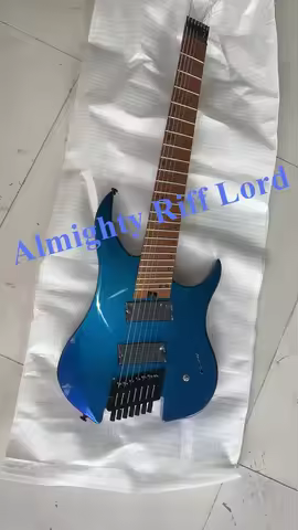 Blue Headless 7 strings Guitar Alder Body Maple Neck