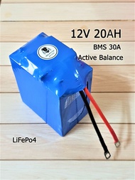 12V 20Ah BMS 30A แบตเตอรี่ลิเธียมฟอสเฟตพร้อมใช้ Lifepo4