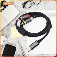 [uguuiya] Type-c to Double RCA Male Cable USB C AUX Cable Cable Anti Interference Audio AUX Adapter 