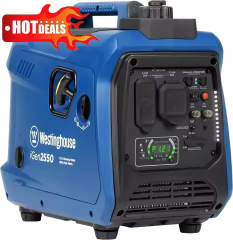 2800 Peak Watt Super Quiet & Lightweight Portable Inverter Generator, Gas Powered, Parallel Capable,