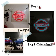 Nissan led logo ligth /rear glass led  car accessories NISSAN ALMERA / ALL NISSAN CAR