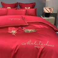 床包組無印良品喜慶結婚四件套新婚100床單被套大紅色婚房床上用品4床罩組