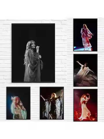 British Female Singer Florence Welch Concert Photo Poster Canvas Prints Florence Welch Music Fans Ho