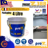 ProZ Waterproofing Procoat Z388 Mulipurpose Elastic Acrylic Based Waterproof Coating Roof Slab Cat K