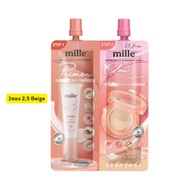 🔥แท้/ดีลสุดคุ้ม/ไลฟ์ทุกวัน🔥(1ซอง) Mille 2in1 Bright Primer&Perfect Glow Cushion ดูโอ้ ไพรเมอร์ + คุช