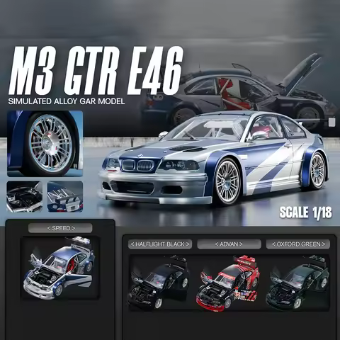 1:18 Scale Simulation Alloy Bmw M3 Gtr E46 Car Speed Model Fan Collection Souvenir Static Ornament D