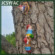 JCSYFAC Nhựa leo Gnome điêu khắc Trắng râu lùn nghệ thuật bức tượng ELF đồ trang trí cây Mặt dây chu