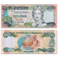 [Leopard No. 999] America-Bajama 1/2 (0.5) Round Banknotes 2001 P-68jghuy324jghuy324
