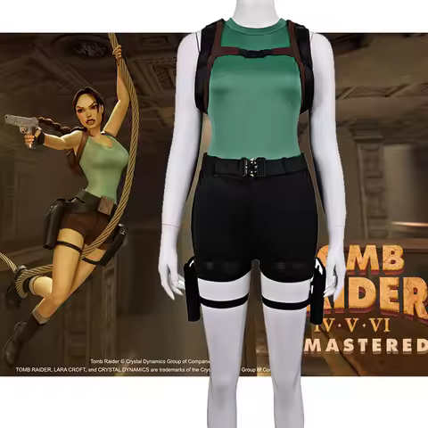 2026 New Arrival Video Game Tomb Green Outfit Halloween Costume Women Legacy of Atlantis Lara Croft 