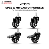 AEGIS 4PCS Heavy Duty Castor Wheels M8x15, Height Adjustable Table Wheels, Huge Load Bearing, 360 De