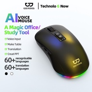 GOOJODOQ Wireless Mouse, Al Voice Mouse,Supports Voice Input,9 Language Translation , Bluetooth + 2.