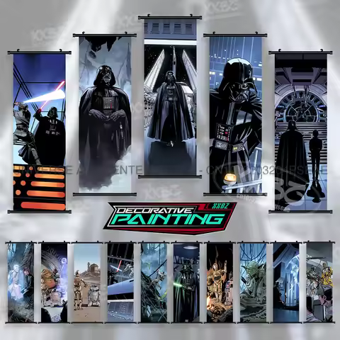 Star Wars Poster Luke Skywalker Hanging Painting General Grievous Wall Artwork Count Dooku Scroll Pi