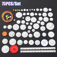 75PCS/Set Roda Gigi Plastik Gear Box Gir Motor Roda Gigi Pack Packing Toy Robot DIY