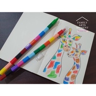 12 Colours Stackable Crayon for Kids, 2pcs/packet