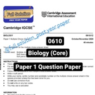 Cambridge IGCSE 0610 Biology Past Year [Question Paper + Mark Scheme]