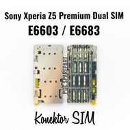 Original SIM Card Connector Sony Z5 Premium Dual SIM E6603 E6683 - Zinc House Simcard Holder Simlock