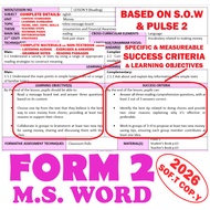 RPH 2026 FORM 2 RPH BAHASA INGGERIS SEKOLAH MENENGAH KSSM CEFR ENGLISH LESSON PLANS LENGKAP SETAHUN 